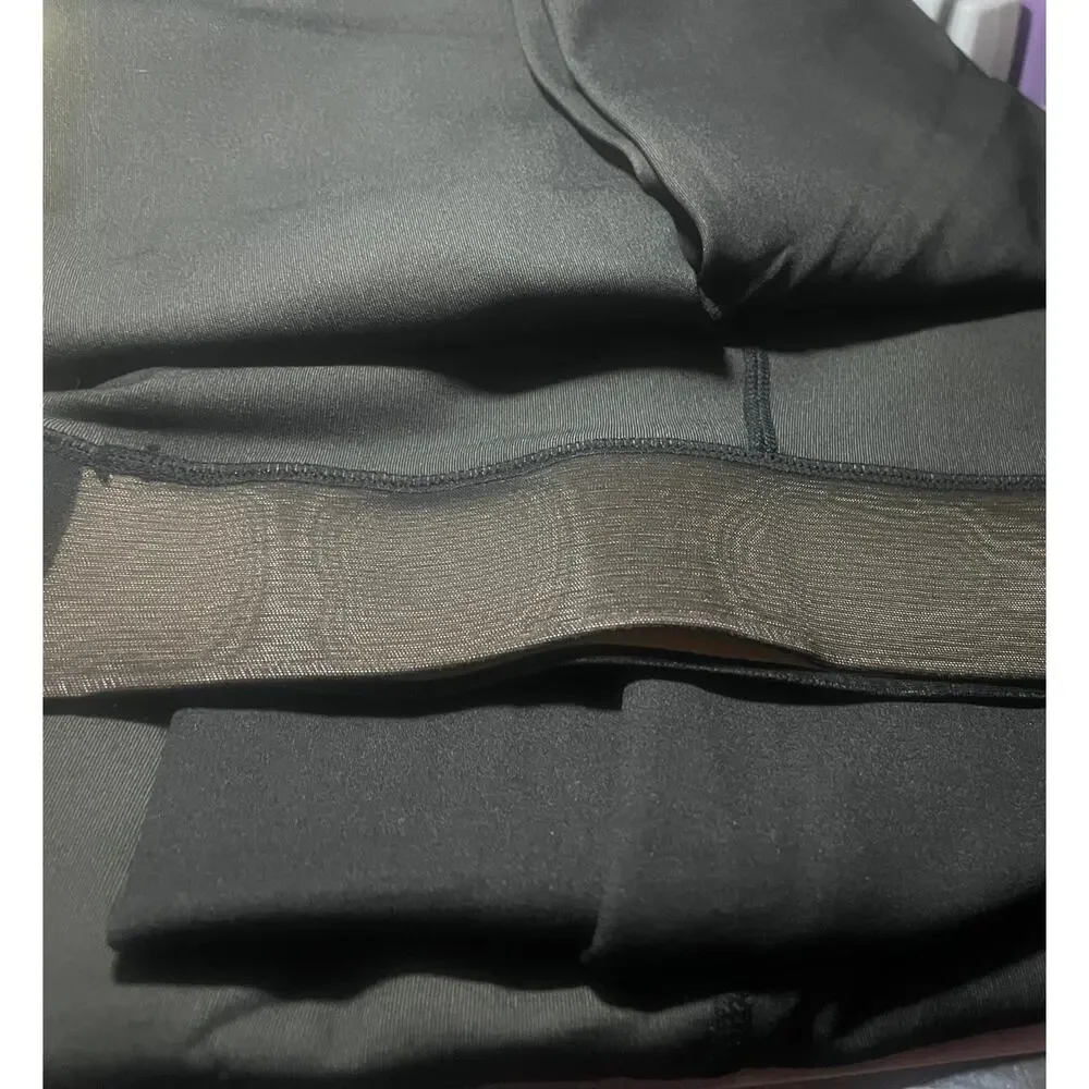 Delcast 2 Pairs Black Fleece Lined Tights Women Thermal Sheer XS